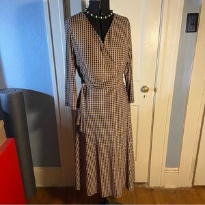Tommy Hilfiger Black and Tan Long Sleeve Dress